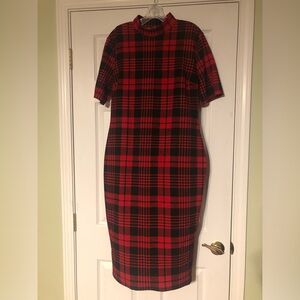 SHEIN Red and Black Bodycon Fitted Women’s Dress Size XL